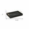 Homeroots Wooden Tray with Gold Handles, Black 399609